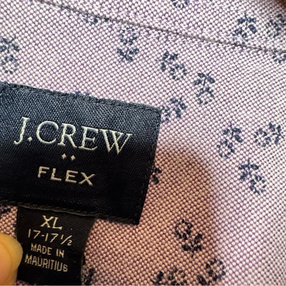 J Crew Flex Purple Button Front Long Sleeve Shirt‎ Mens XL, 17.5, Style H4730